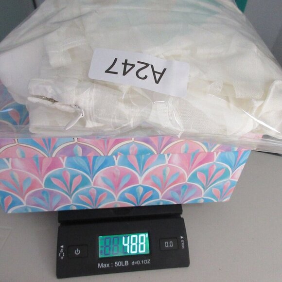 Vintage Lisa Rene 2 Piece Set Blouse Skirt Midi Tulle Sheer Lined Wedding 1X 488 - Picture 14 of 14